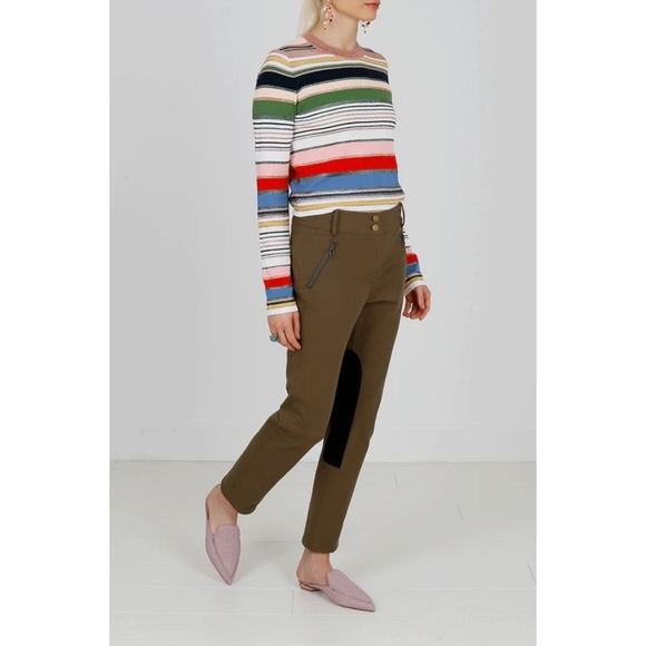 Veronica Beard | Ellie Jodhpur Suede Patch Equestrian Pants in Army Green Size 6 - Picture 1 of 14